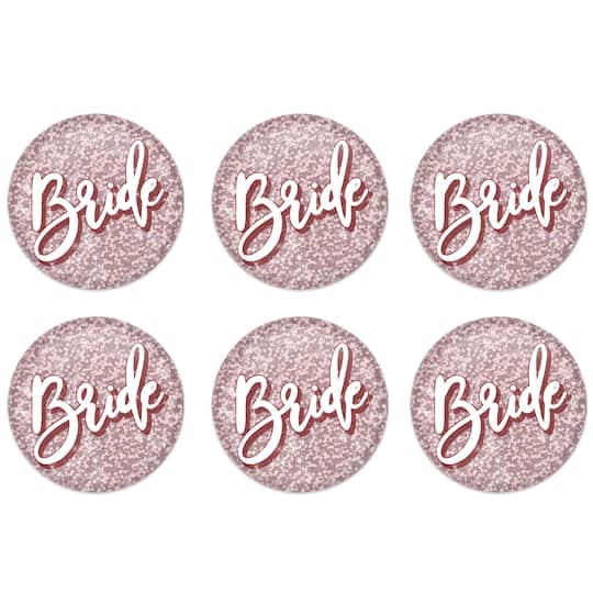 Beistle 2" Sparkle Bride Buttons